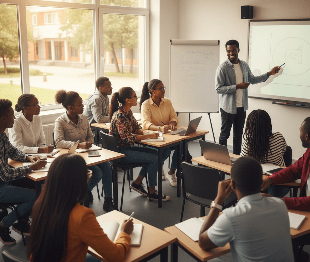 African Students in Classroom